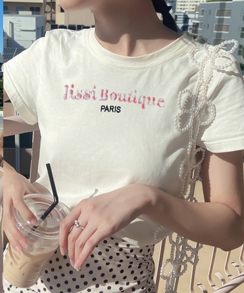 lissi Boutique（リージーブティック）の「【lissi Boutique】lissi thank for you original tee PARISVer.（Tシャツ/カットソー・レディース・ベージュ/イエロー・FREE）」の7枚目の写真