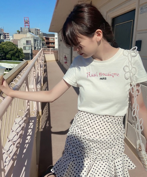 lissi Boutique（リージーブティック）の「【lissi Boutique】lissi thank for you original tee PARISVer.（Tシャツ/カットソー・レディース・ベージュ/イエロー・FREE）」の9枚目の写真