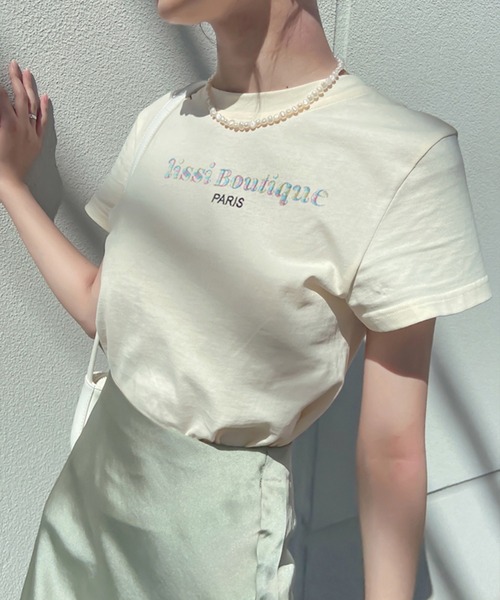 lissi Boutique（リージーブティック）の「【lissi Boutique】lissi thank for you original tee PARISVer.（Tシャツ/カットソー・レディース・ベージュ/イエロー・FREE）」の6枚目の写真