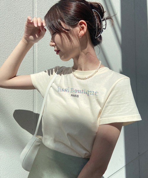 lissi Boutique（リージーブティック）の「【lissi Boutique】lissi thank for you original tee PARISVer.（Tシャツ/カットソー・レディース・ベージュ/イエロー・FREE）」の10枚目の写真