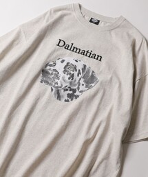 FREAK'S STORE | WEB限定 ビッグシルエット フロント刺繍 アニマルプリントTシャツ/Dalmatian/ダルメシアン/DOG/犬(Tシャツ/カットソー)
