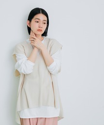 【アウトレット店舗・WEB限定】2枚SET総針ベストxクルーネックTEE
