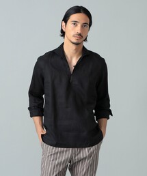 アスペジ／カプリシャツ／リネン／ブラック／M カプリシャツ」に該当するメンズのシャツ/ブラウスファッション