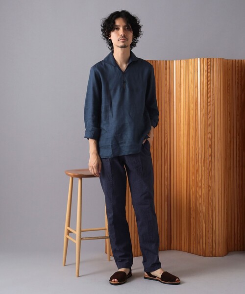 Massimo d’Augusto マッシモダウグスト リネン カプリシャツS Massimo d'Augusto マッシモダウグスト リネン カプリシャツ