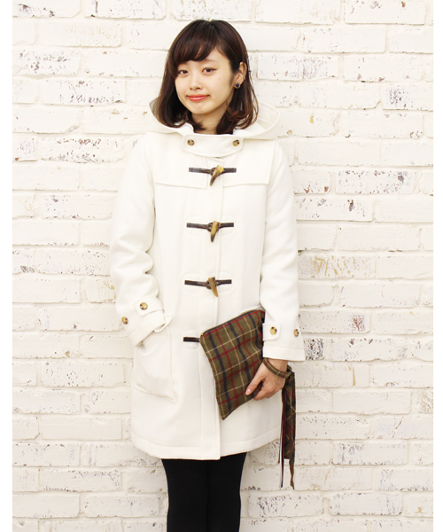 Kastane（カスタネ）の「【Kastane】ロングダッフルコート（その他アウター・レディース・オフホワイト/チャコールグレー/ブラウン・1/2）」の2枚目の写真