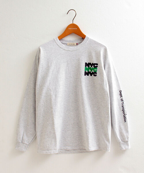 GOOD ROCK SPEED（グッドロックスピード）の「【GOOD ROCK SPEED/グッドロックスピード】NYC（City of NY）ロンT（Tシャツ/カットソー・メンズ・ホワイト/アッシュグレー・MEDIUM/LARGE）」の5枚目の写真