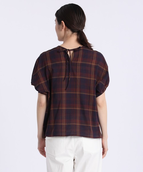 Maison de Beige（メゾンドベージュ）の「《Maison de Beige》マドラスチェックブラウス（シャツ/ブラウス・レディース・エンジ・9号/7号）」の4枚目の写真