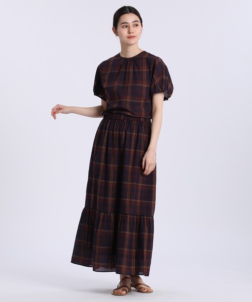 Maison de Beige（メゾンドベージュ）の「《Maison de Beige》マドラスチェックブラウス（シャツ/ブラウス・レディース・エンジ・9号/7号）」の9枚目の写真