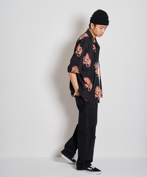 GALLIS ADDICTION(ガリスアディクション)の「GA TIGER O・C SHIRT/虎柄 オープンカラー半袖シャツ(シャツ/ブラウス・メンズ・ブラック/ベージュ・FREE)」の18枚目の写真