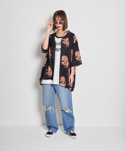GALLIS ADDICTION(ガリスアディクション)の「GA TIGER O・C SHIRT/虎柄 オープンカラー半袖シャツ(シャツ/ブラウス・メンズ・ブラック/ベージュ・FREE)」の14枚目の写真