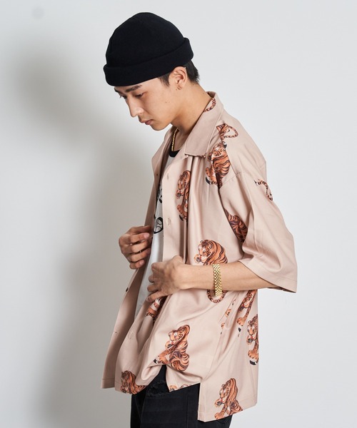 GALLIS ADDICTION(ガリスアディクション)の「GA TIGER O・C SHIRT/虎柄 オープンカラー半袖シャツ(シャツ/ブラウス・メンズ・ブラック/ベージュ・FREE)」の19枚目の写真