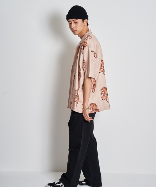 GALLIS ADDICTION(ガリスアディクション)の「GA TIGER O・C SHIRT/虎柄 オープンカラー半袖シャツ(シャツ/ブラウス・メンズ・ブラック/ベージュ・FREE)」の16枚目の写真
