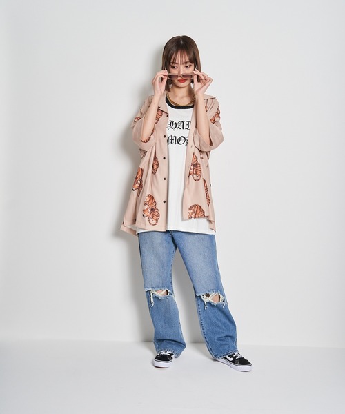 GALLIS ADDICTION(ガリスアディクション)の「GA TIGER O・C SHIRT/虎柄 オープンカラー半袖シャツ(シャツ/ブラウス・メンズ・ブラック/ベージュ・FREE)」の7枚目の写真