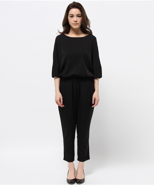 OUTLET（アウトレット）の「【CAPRICIEUX LE'MAGE】7分袖コンビネゾン（サロペット/オーバーオール・レディース・ベージュ/ブラック・FREE）」の3枚目の写真