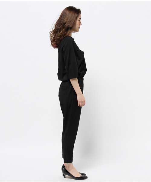 OUTLET（アウトレット）の「【CAPRICIEUX LE'MAGE】7分袖コンビネゾン（サロペット/オーバーオール・レディース・ベージュ/ブラック・FREE）」の4枚目の写真