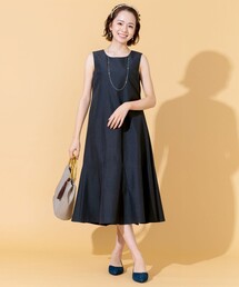 【新色追加・洗える】体形カバーも叶う裾フレアワンピース