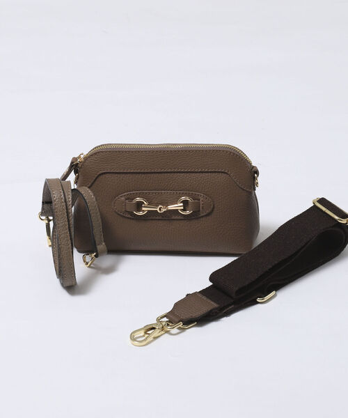 AULENTTI（オウレンティ）の「【AULENTTI/ オーレンティ】◇【WEB限定】ビットパーツミニポシェット（ショルダーバッグ・レディース・ブラック/ブラウン/オフホワイト・FREE）」の5枚目の写真