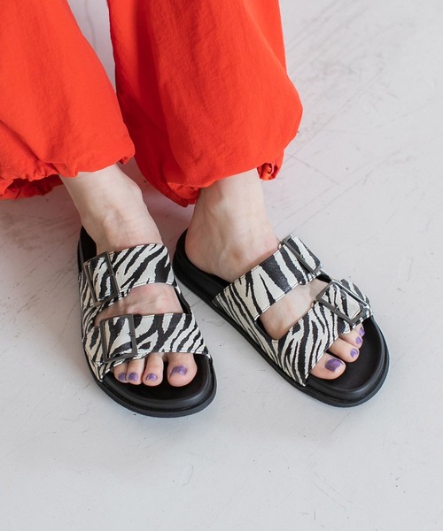 PBLIM（ページボーイリム）の「PAGEBOYLIM/ダブルベルトサンダル（サンダル・レディース・ブラック/ゼブラ・MEDIUM/X-LARGE）」の13枚目の写真