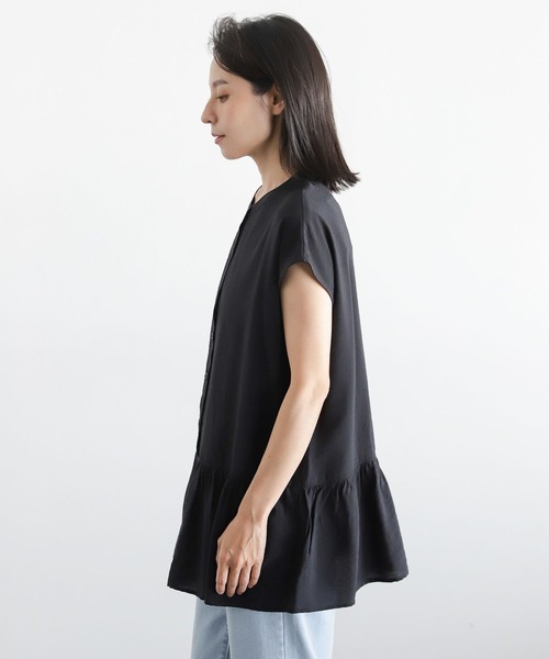 LEPSIM(レプシィム)の「スソギャザーフレンチスリーブブラウス 281828(シャツ/ブラウス・レディース・ブラック/オフホワイト/グリーン・FREE)」の8枚目の写真