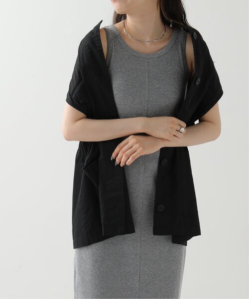 RAY CASSIN（レイカズン）の「ミリタリーノーカラーベスト（ベスト・レディース・ブラック/カーキ/キナリ・FREE）」の7枚目の写真