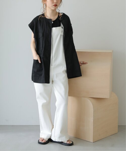 RAY CASSIN（レイカズン）の「ミリタリーノーカラーベスト（ベスト・レディース・ブラック/カーキ/キナリ・FREE）」の11枚目の写真