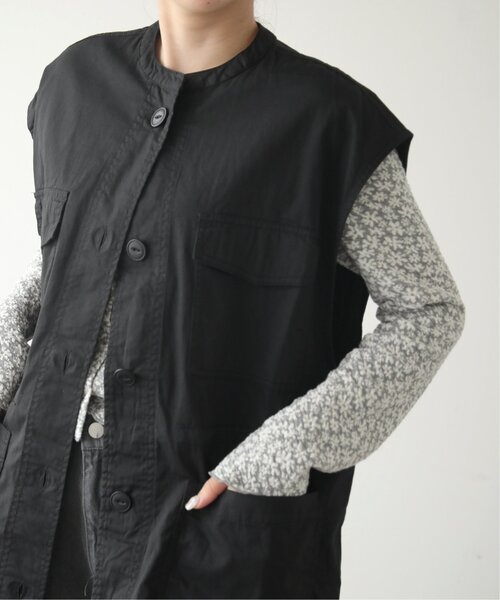 RAY CASSIN（レイカズン）の「ミリタリーノーカラーベスト（ベスト・レディース・ブラック/カーキ/キナリ・FREE）」の13枚目の写真