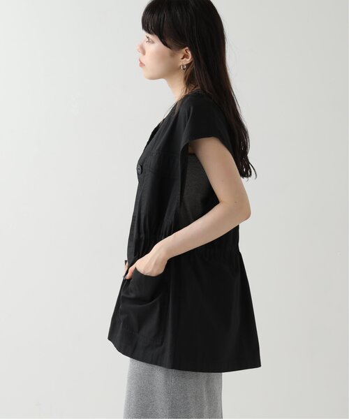 RAY CASSIN（レイカズン）の「ミリタリーノーカラーベスト（ベスト・レディース・ブラック/カーキ/キナリ・FREE）」の18枚目の写真