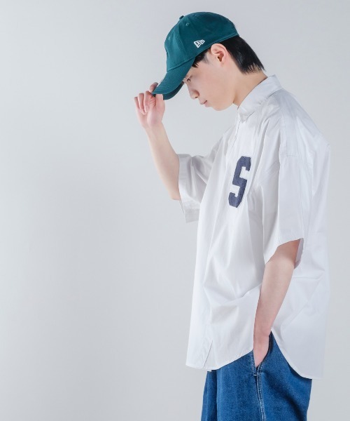 improves（インプローブス）の「ロゴワッペン ブロード ビッグサイズ 半袖シャツ（シャツ/ブラウス・メンズ・ホワイト/サックスブルー/グリーン・MEDIUM/LARGE/X-LARGE）」の6枚目の写真