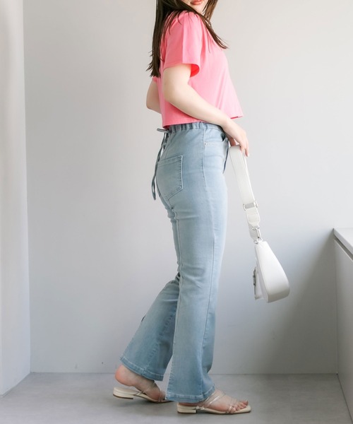 OLIVE des OLIVE（オリーブデオリーブ）の「コンパクトＴシャツ（Tシャツ/カットソー・レディース・オフホワイト/ピンク/オレンジ/ブラック・FREE）」の11枚目の写真