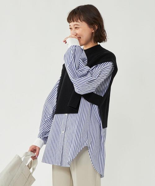 新品タグ付き★BLUE LABEL ニットベスト付きブラウス　セットアップ　38 ブルーレーベルクレストブリッジ BLUE LABEL CRESTBRIDGE ニットベスト