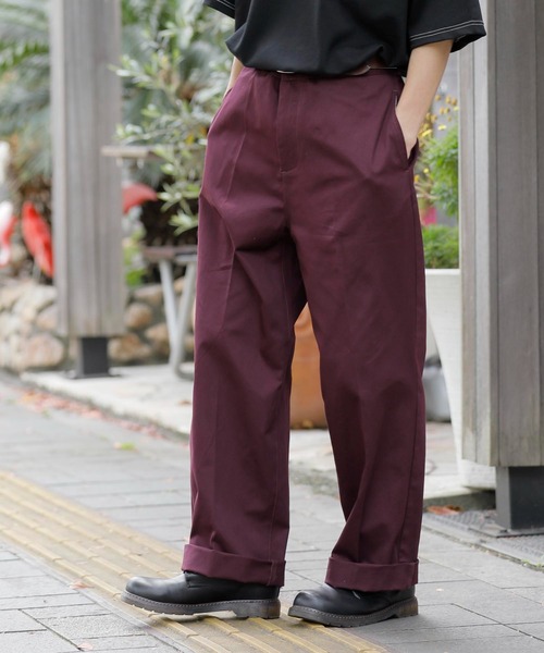 ADMIX/ATELIER SAB MEN(アドミックスアトリエサブメン)の「コットンツイル / カラー ワイドパンツ(スラックス・メンズ・ワインレッド/チャコールグレー/マスタード/グリーン/ブラック・52/48/50)」の5枚目の写真