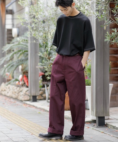 ADMIX/ATELIER SAB MEN(アドミックスアトリエサブメン)の「コットンツイル / カラー ワイドパンツ(スラックス・メンズ・ワインレッド/チャコールグレー/マスタード/グリーン/ブラック・52/48/50)」の16枚目の写真