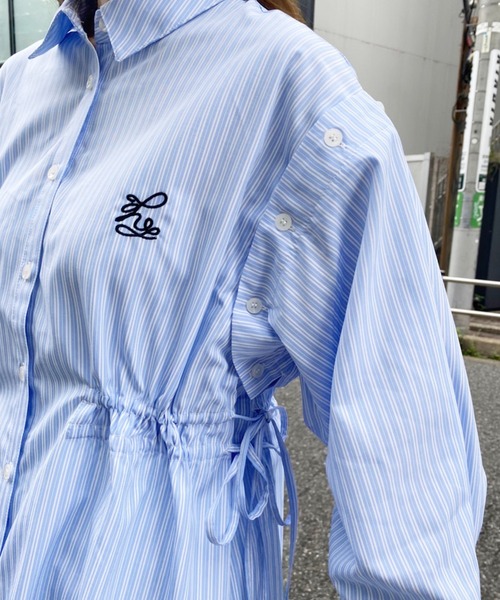 one after another NICE CLAUP(ワンアフターアナザーナイスクラップ)の「肩あきマルチウェイミニシャツワンピース(シャツ/ブラウス・レディース・オフホワイト/ピンク系その他/サックスブルー系・FREE)」の16枚目の写真