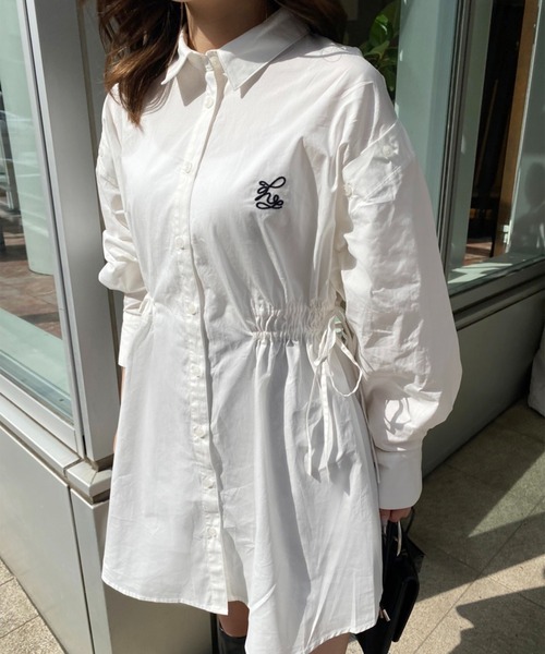 one after another NICE CLAUP(ワンアフターアナザーナイスクラップ)の「肩あきマルチウェイミニシャツワンピース(シャツ/ブラウス・レディース・オフホワイト/ピンク系その他/サックスブルー系・FREE)」の19枚目の写真