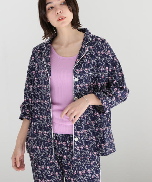 SLEEPY JONES（スリーピージョーンズ）の「【Sleepy Jones/スリーピージョーンズ】MARINA PAJAMA SET PINK BERR：パジャマセット（シャツ/ブラウス・レディース・ダークブルー・MEDIUM）」の8枚目の写真