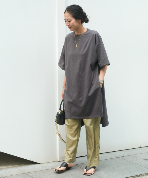 JOURNAL STANDARDクリアジャージクルーネックスリットチュニックPO JOURNAL STANDARD(ジャーナルスタンダード)の「クリアジャージークルー