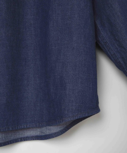 LOWRYS FARM（ローリーズファーム）の「ライトデニムシャツジャケット　353994（デニムジャケット・メンズ・ネイビー/ブルー・MEDIUM/LARGE）」の19枚目の写真