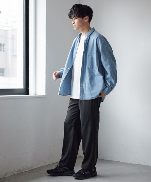 LOWRYS FARM（ローリーズファーム）の「ライトデニムシャツジャケット　353994（デニムジャケット・メンズ・ネイビー/ブルー・MEDIUM/LARGE）」の5枚目の写真