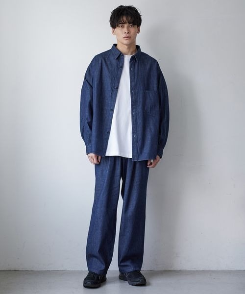 LOWRYS FARM（ローリーズファーム）の「ライトデニムシャツジャケット　353994（デニムジャケット・メンズ・ネイビー/ブルー・MEDIUM/LARGE）」の8枚目の写真