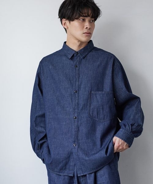 LOWRYS FARM（ローリーズファーム）の「ライトデニムシャツジャケット　353994（デニムジャケット・メンズ・ネイビー/ブルー・MEDIUM/LARGE）」の11枚目の写真