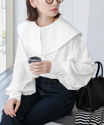 BONLECILL | ボリュームスリーブ 2wayビッグカラーシャツ(シャツ/ブラウス)