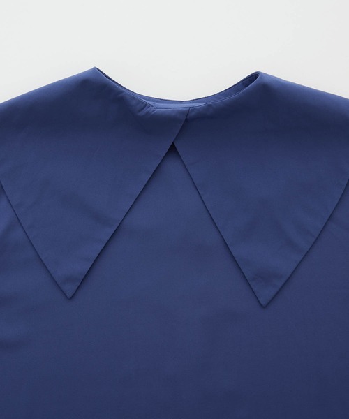 BONLECILL（ボンルシール）の「ボリュームスリーブ 2wayビッグカラーシャツ（シャツ/ブラウス・レディース・オフホワイト/ブルー/ブラック/サックスブルー/ピンク/ブラック系1・FREE）」の16枚目の写真