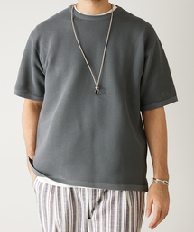 【半袖ニット+カットソーの2点セット】リサイクルニット Tシャツ