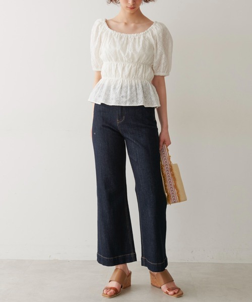 FREE'S MART(フリーズマート)の「【Sシリーズ対応】ベーシックワイドデニム(デニムパンツ・レディース・ダークネイビー/ブルー系その他3/インディゴブルー・MEDIUM/X-SMALL/SMALL)」の6枚目の写真