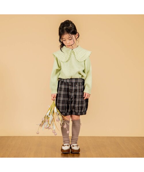 Seraph(セラフ)の「ニーハイ&ルーズ2wayソックス(ソックス/靴下・キッズ・ベージュ/レンガ/チャコール・15 /18/21)」の4枚目の写真
