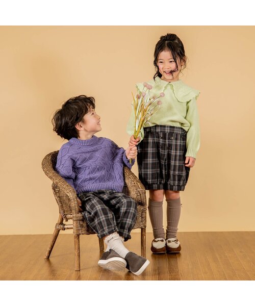 Seraph(セラフ)の「ニーハイ&ルーズ2wayソックス(ソックス/靴下・キッズ・ベージュ/レンガ/チャコール・15 /18/21)」の6枚目の写真