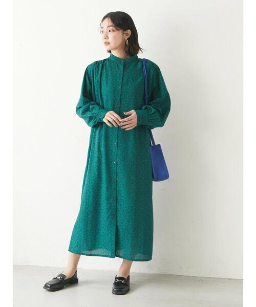 Green　Parks（グリーンパークス）の「スタンドカラーボリュームシャツワンピース（ワンピース・レディース・ブラック/イエロー/グリーン/その他14・FREE）」の11枚目の写真