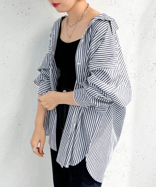 apres jour mignon(アプレジュールミニョン)の「ストライプルーズシャツ【ZOZOTOWN限定アイテム】(シャツ/ブラウス・レディース・ダークブラウン/グリーン/ネイビー・フリー/X-LARGE)」の19枚目の写真