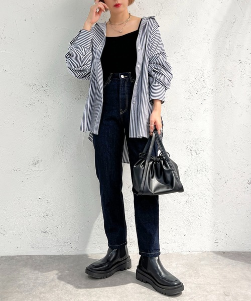 apres jour mignon(アプレジュールミニョン)の「ストライプルーズシャツ【ZOZOTOWN限定アイテム】(シャツ/ブラウス・レディース・ダークブラウン/グリーン/ネイビー・フリー/X-LARGE)」の21枚目の写真