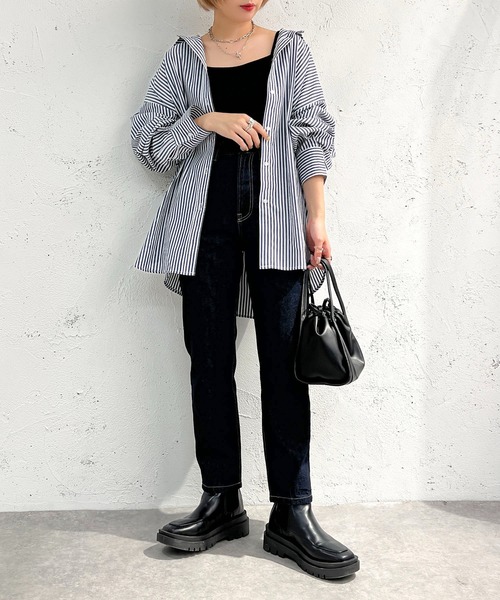 apres jour mignon(アプレジュールミニョン)の「ストライプルーズシャツ【ZOZOTOWN限定アイテム】(シャツ/ブラウス・レディース・ダークブラウン/グリーン/ネイビー・フリー/X-LARGE)」の22枚目の写真